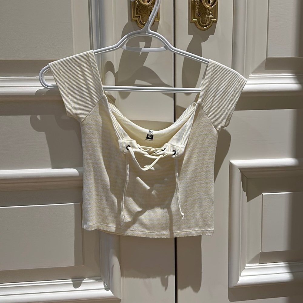 baby yellow striped crop top